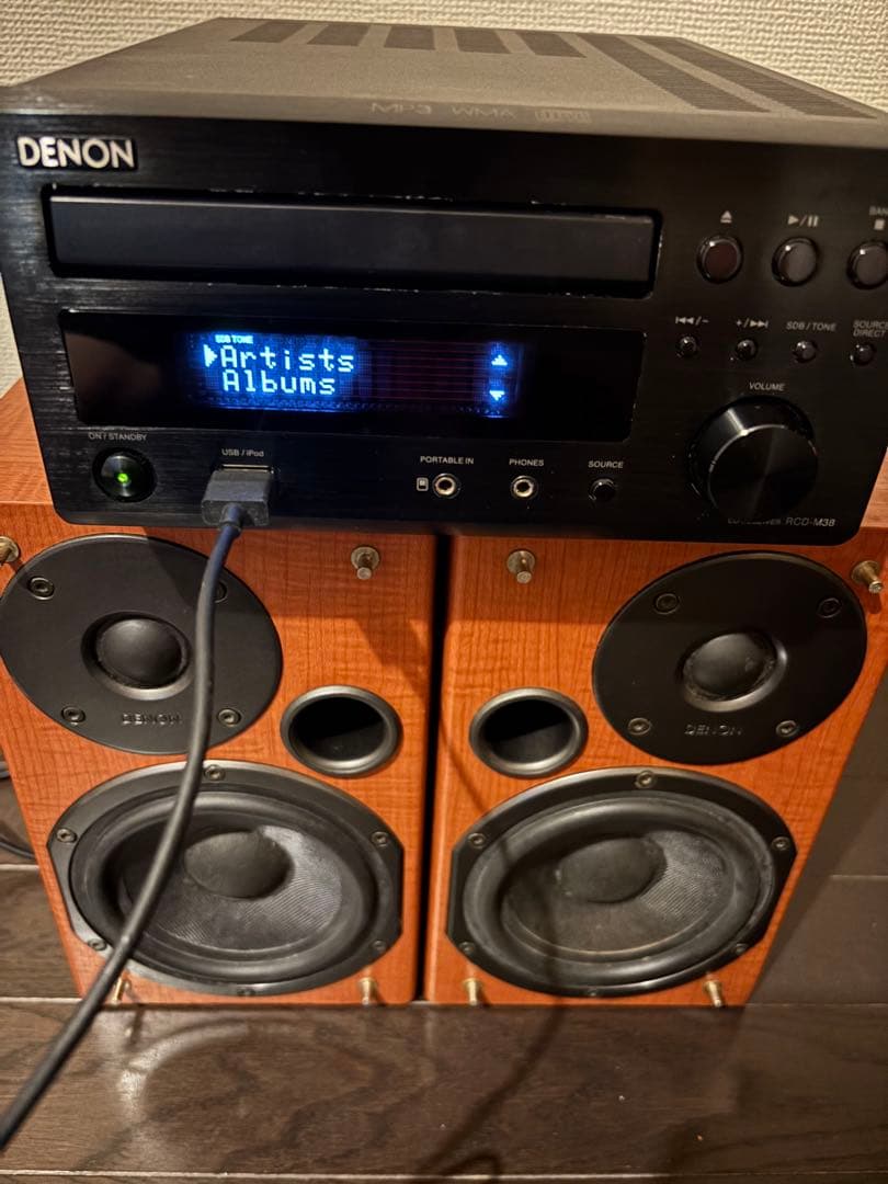 【DENON】 RCD-M38-K ブラック 2スピーカーセット