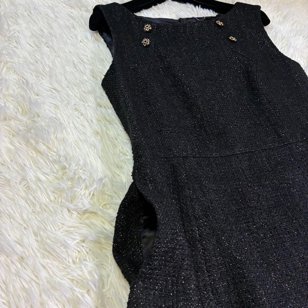 新品タグ付き　トッカ　ワンピース　ツイード　ラメ　ボレロ付き　ブラック　2