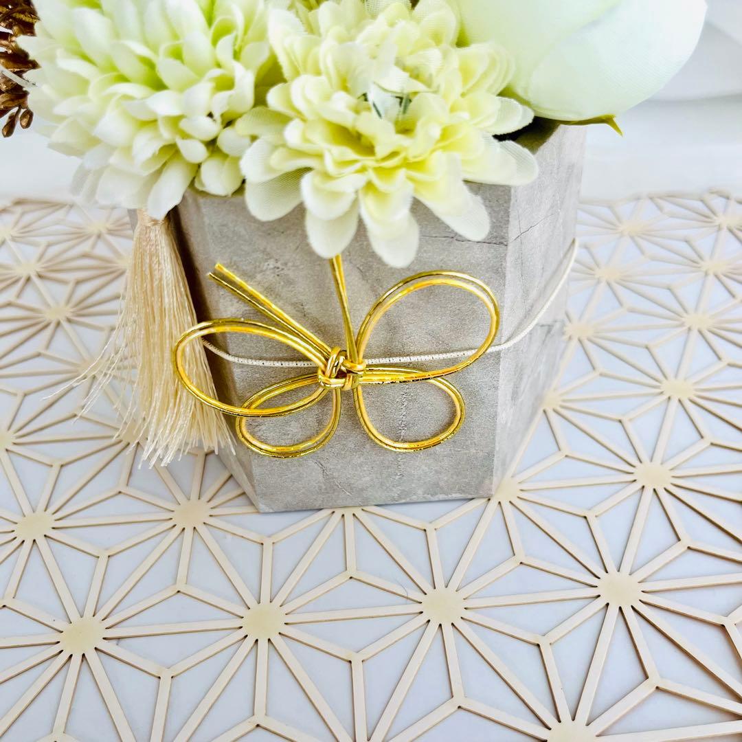 お正月飾り 門松 白 ゴールド モダン門松 ハンドメイド 小 206