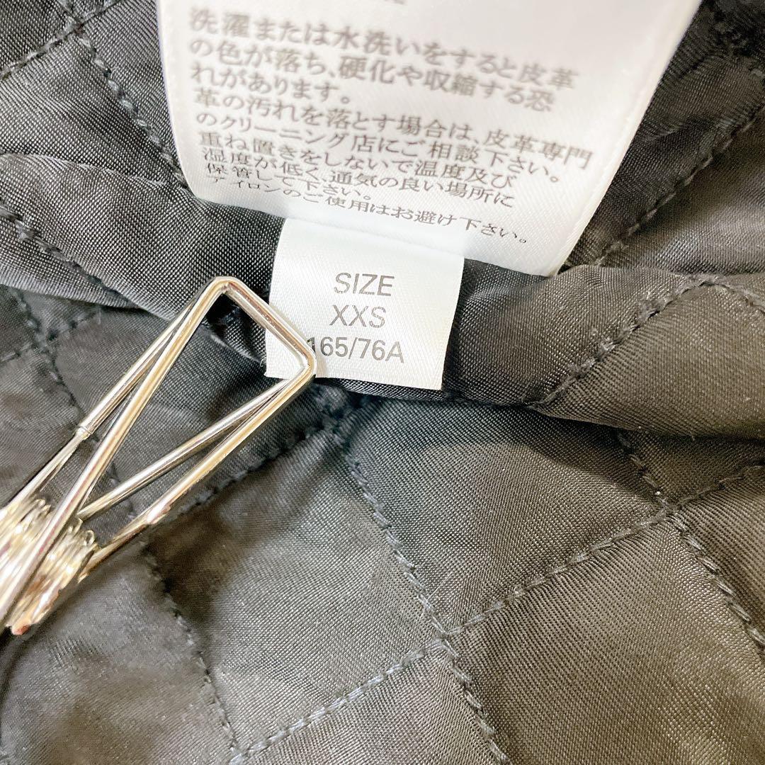 美品✨ディーゼル 2wayラムレザージャケット 黒 ロゴプレート 中綿