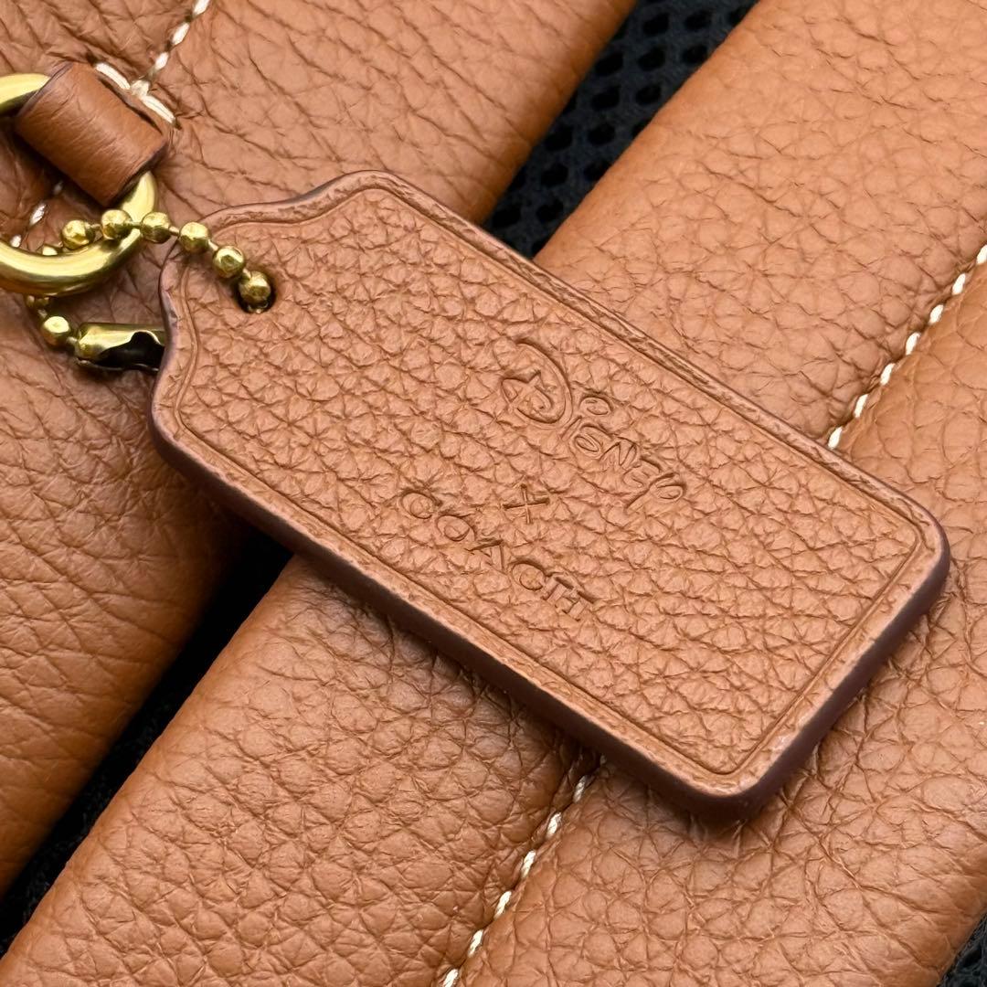 【極美品】コーチ×ディズニー ミッキーレザーリュック シグネチャー ジャカード