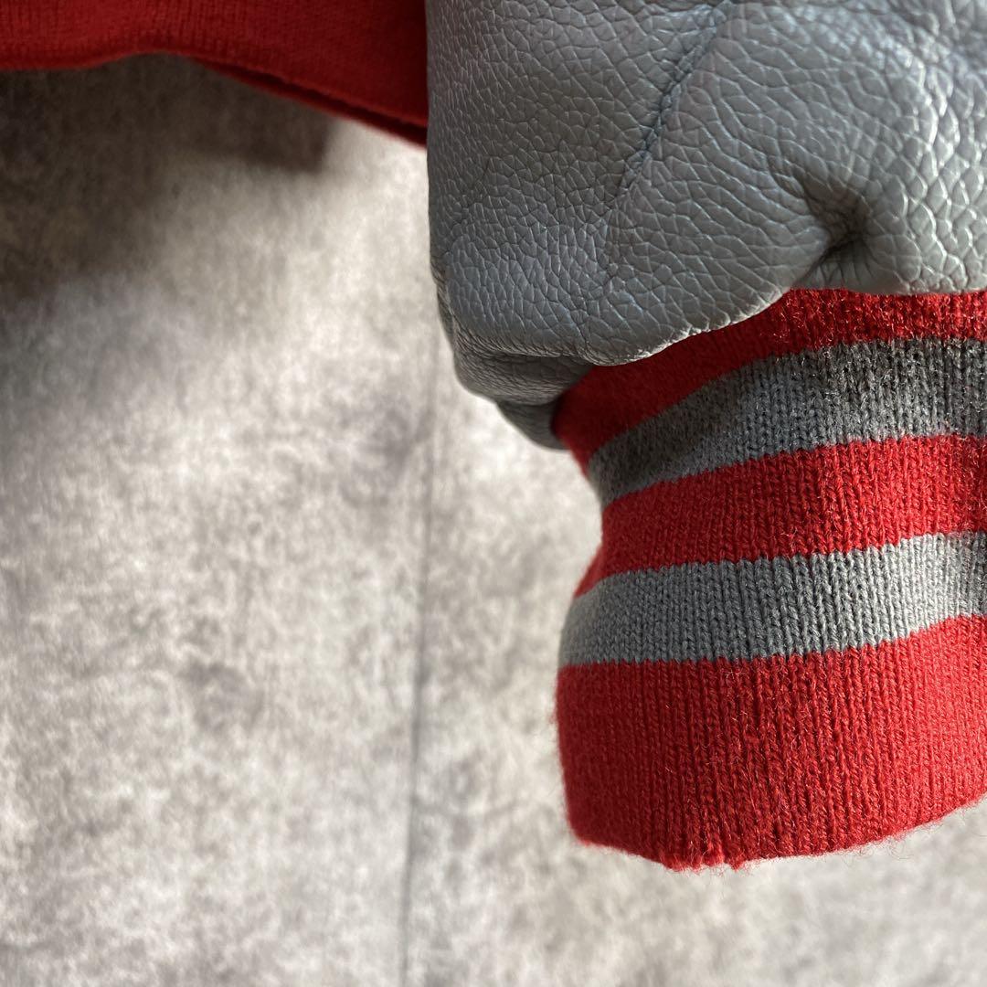 90s 本革レザースタジャン L相当 ウルトラマンカラー USAヴィンテージ