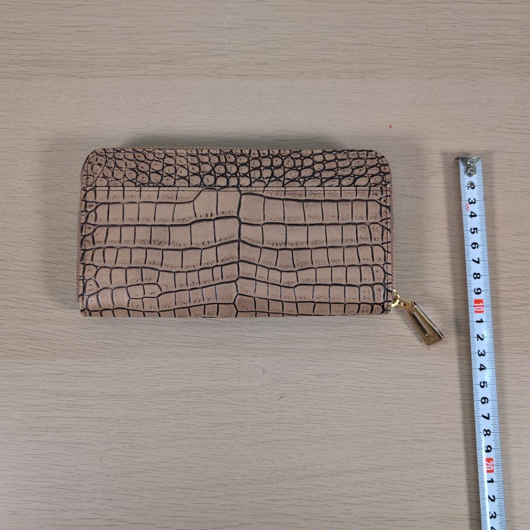 美品 LEATHER JEWELS クロコダイル 長財布 ベージュ B196