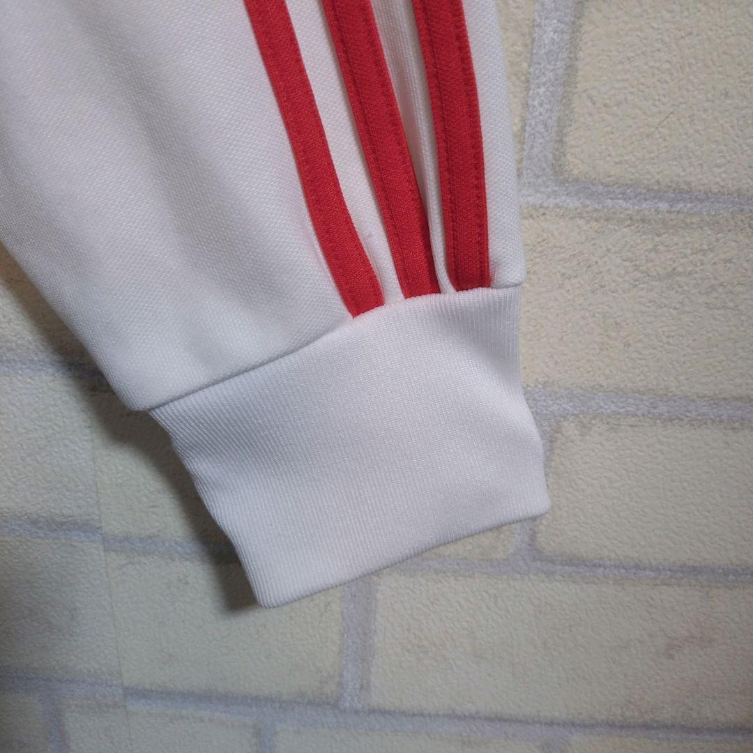 アディダス★リーベルプレート 刺繍ロゴ ワッペン トラックジャケット 白×赤 L