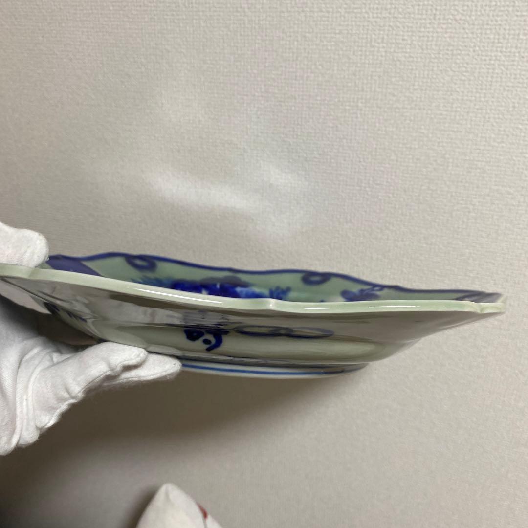 アンティーク　六角　飾皿　大皿プレート　レトロ　骨董品