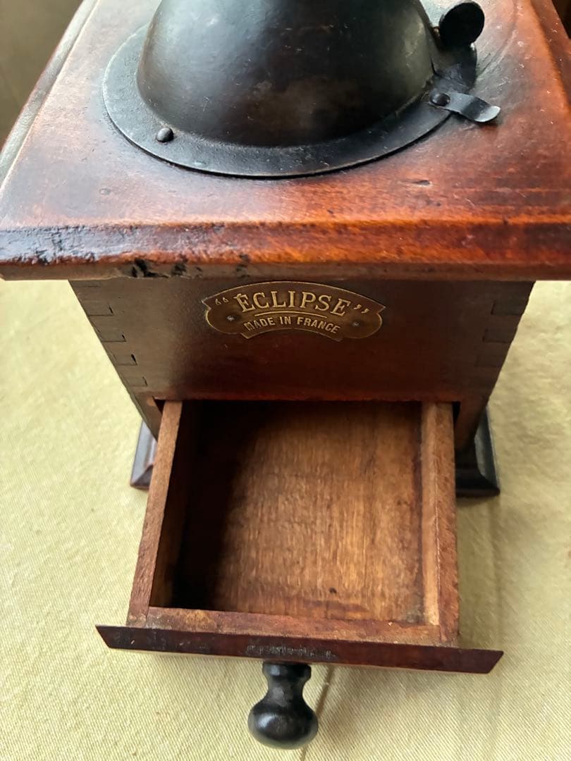フランス　アンティーク　木製　コーヒー　ミル　グラインダー ECLIPSE 美品