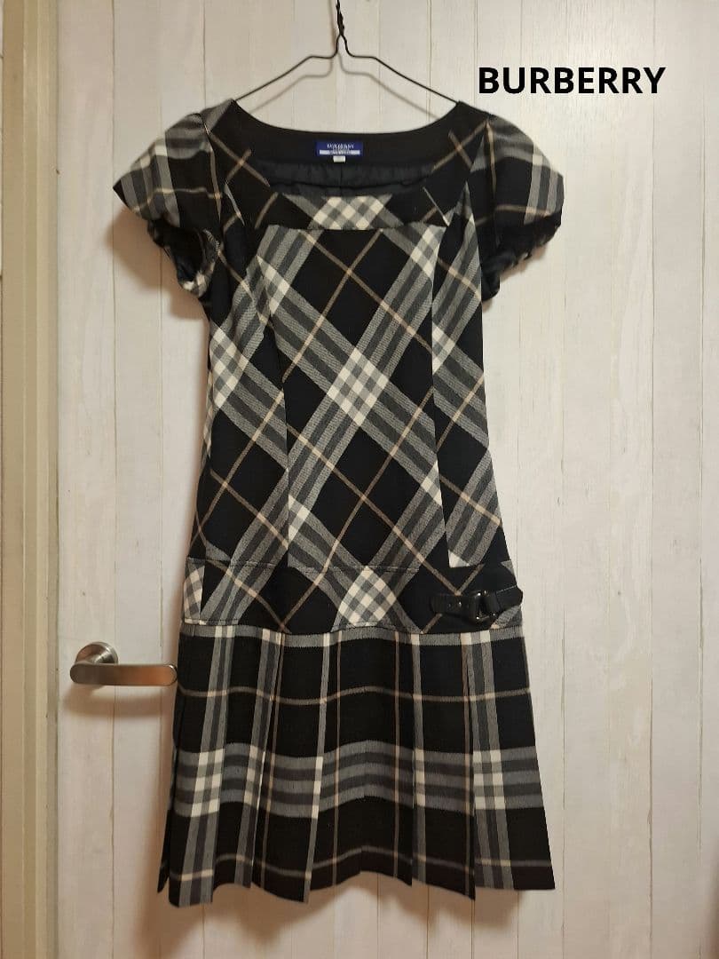 BURBERRY BLUE LABEL チェック柄 ボックスプリーツワンピース