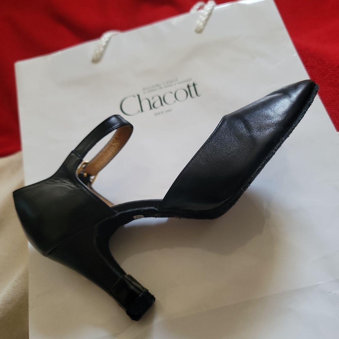 チャコット ダンスシューズ ８㎝ ヒール 23.5㎝ 黒 ポーチ付き