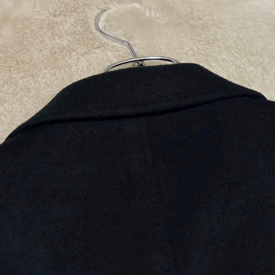 極美品L✨エディフィス チェスターコート カシミヤ ネイビー ロングコート 総裏