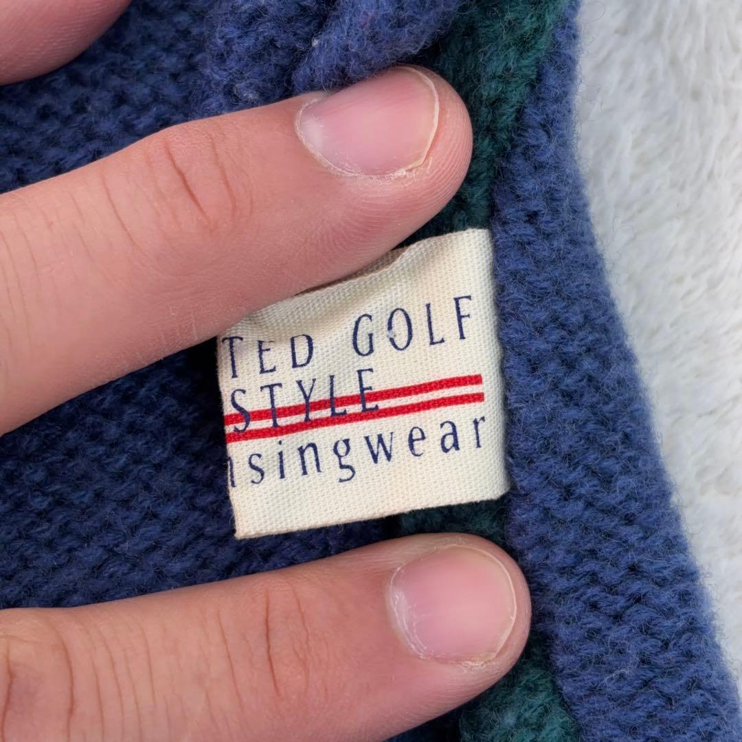 希少90s【マンシングウェア】3Dデザインニット クレイジーパターン