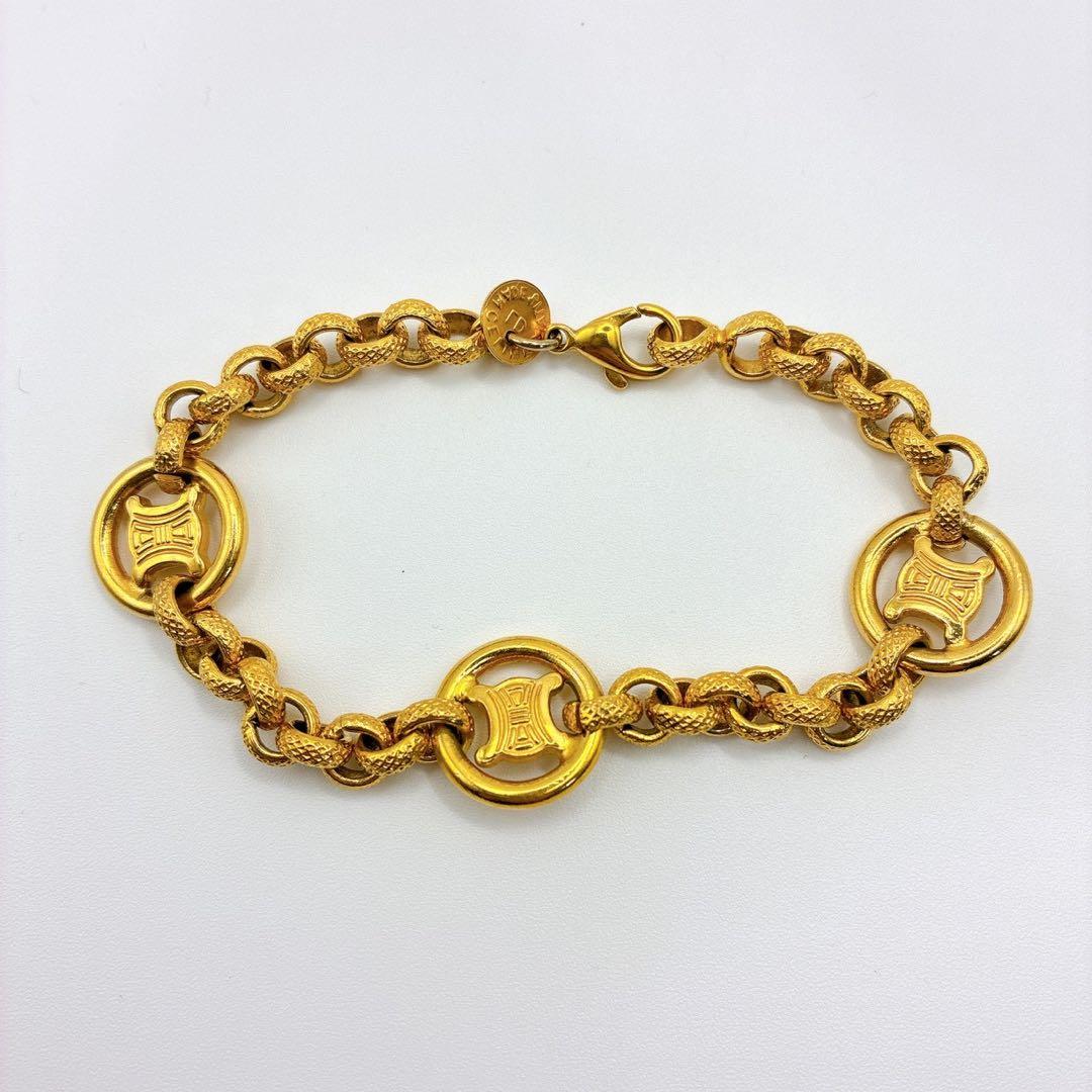 美品✨CELINE トリオンフ ヴィンテージ ブレスレット ゴールド ラウンド