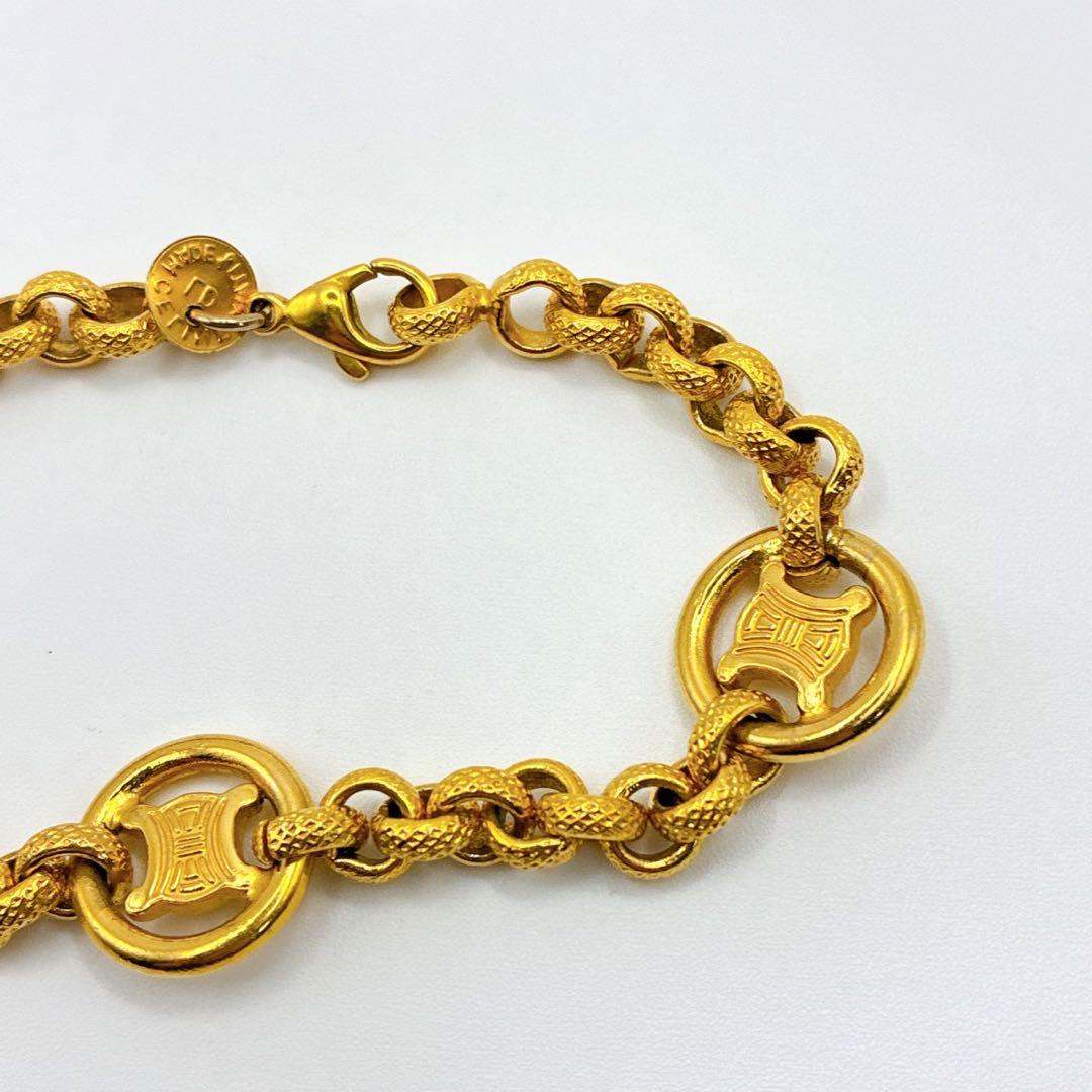 美品✨CELINE トリオンフ ヴィンテージ ブレスレット ゴールド ラウンド
