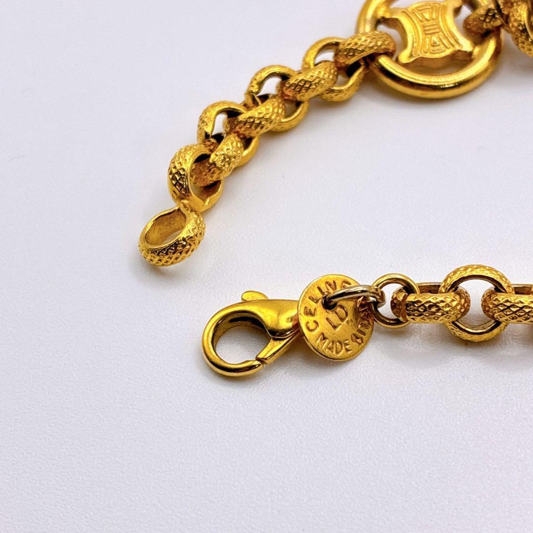 美品✨CELINE トリオンフ ヴィンテージ ブレスレット ゴールド ラウンド