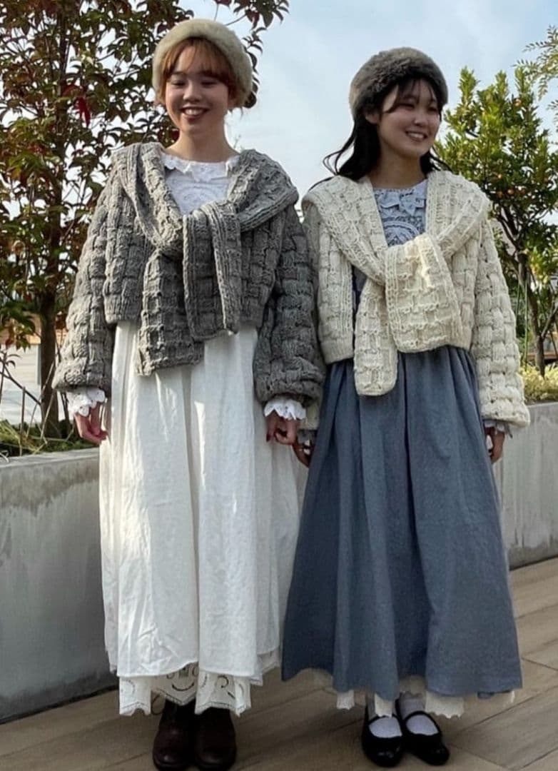 ツハルTSUHARU【ペルーニット】柄編みバラクラバ新品グレー 今季完売