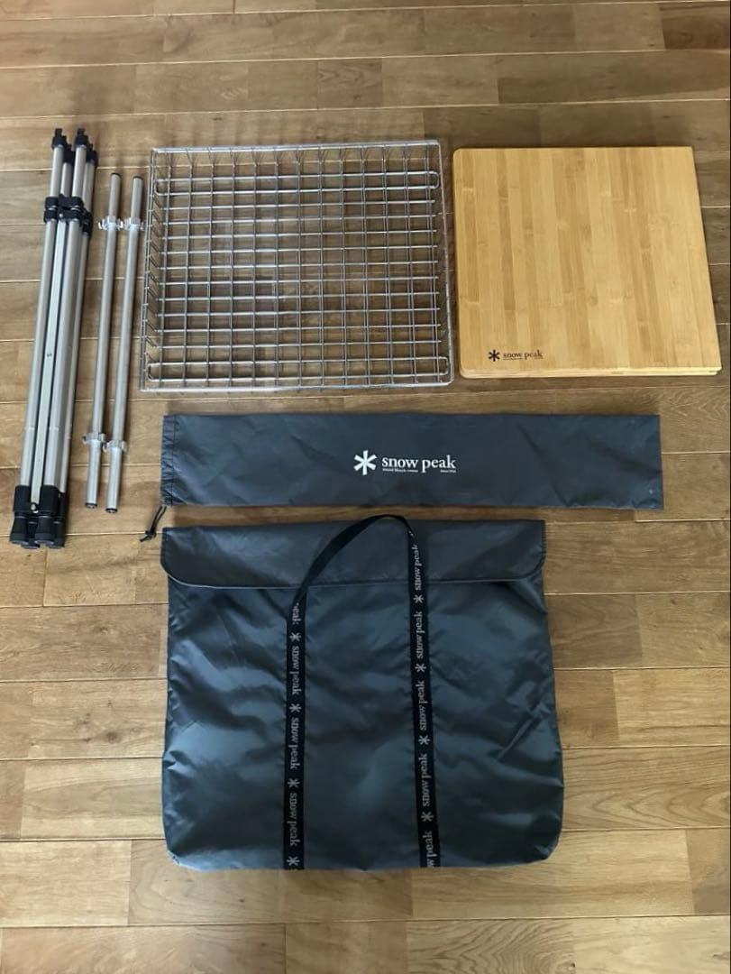 廃盤】snow peak フィールドキッチンテーブル ガビングフレーム付き