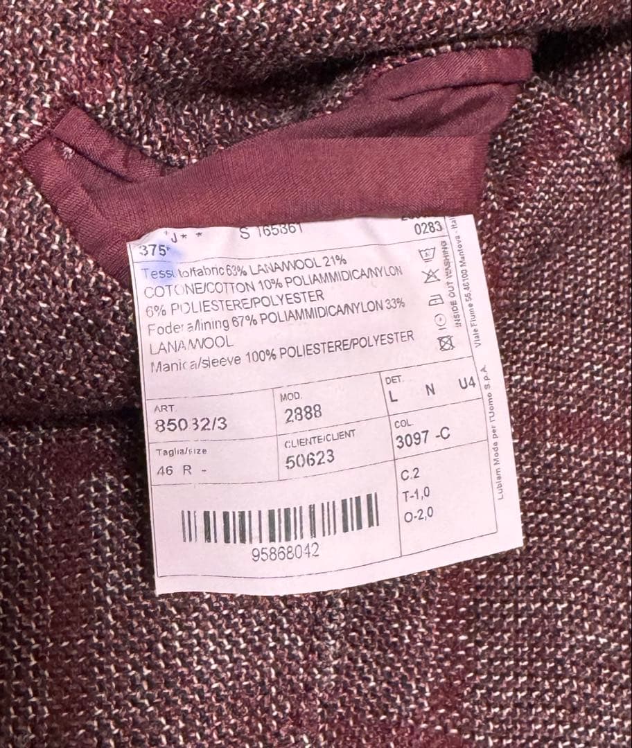 ◆イタリア製【46】L.B.M.1911◆美品！秋冬物『２Ｂ・ジャケット』◆