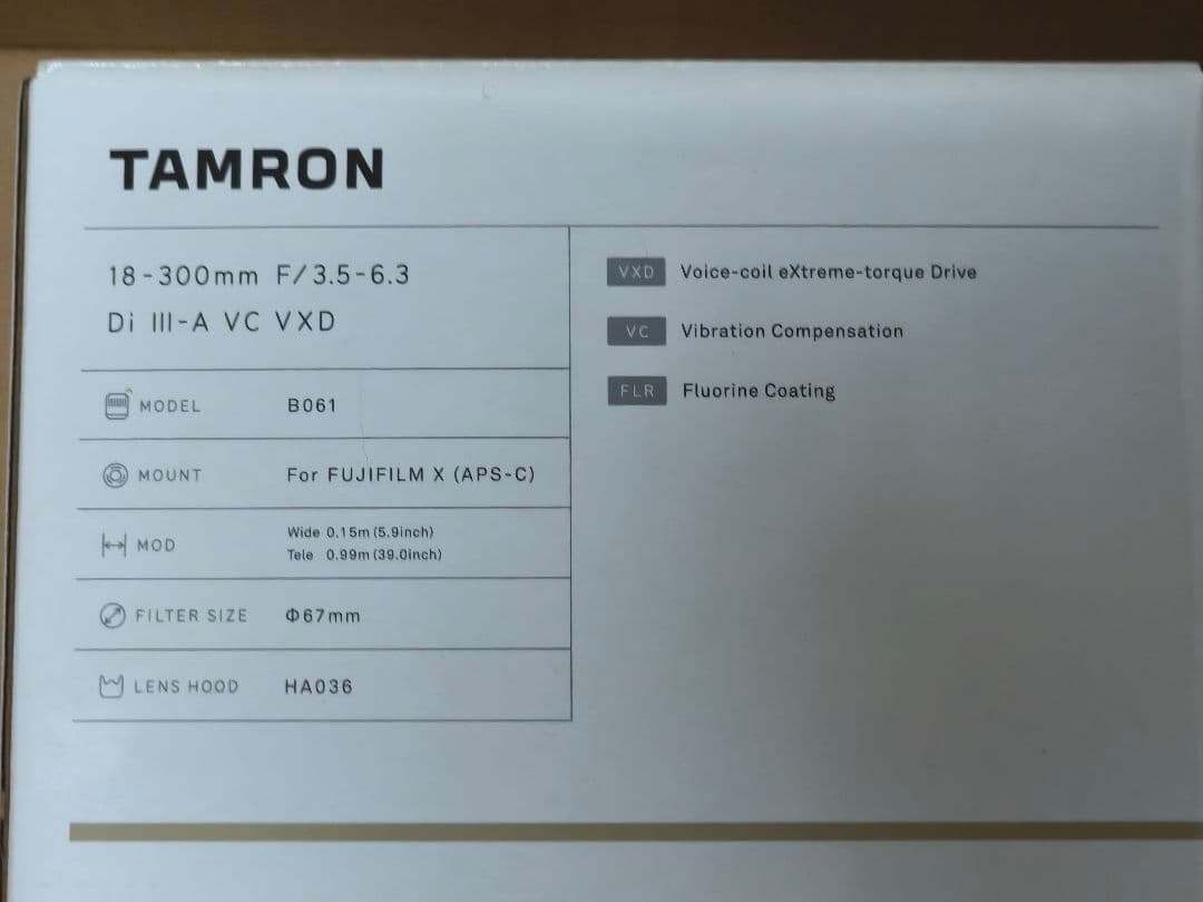 レンズ(ズーム) TAMRON 18-300mm F/3.5-6.3 Di III-A VCVXD