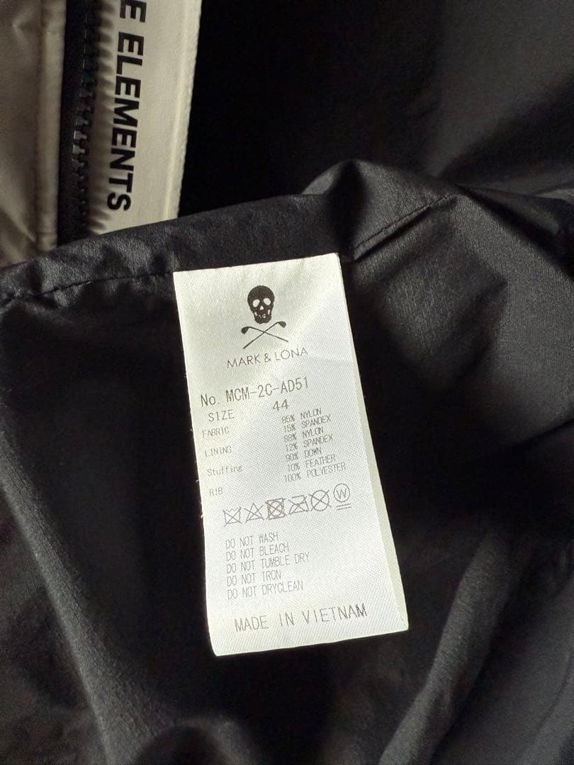 美品 ★ MARK&LONA ダウンベスト フェザー マーク&ロナ 正規品 白