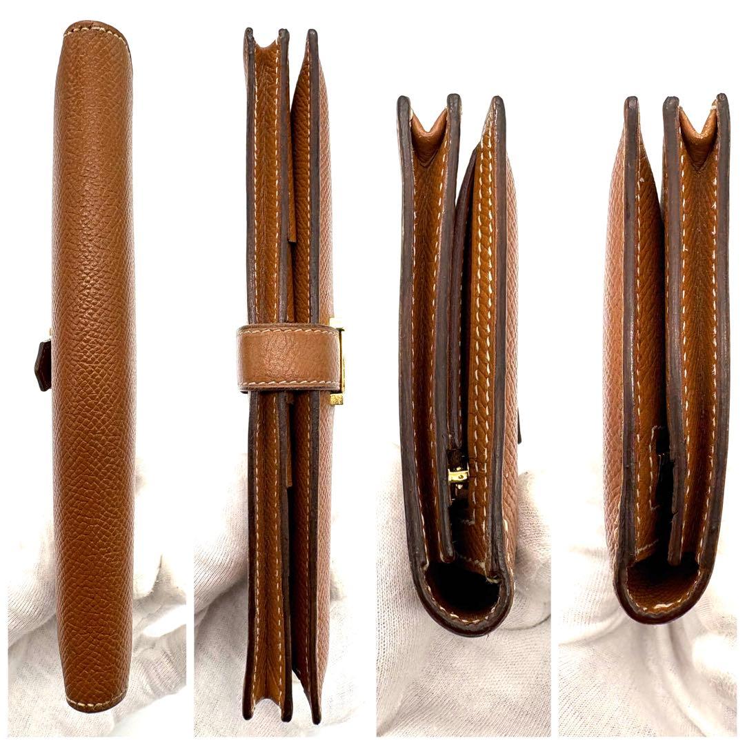 HERMES エルメス ベアンスフレ ゴールド 長財布　鑑定済み