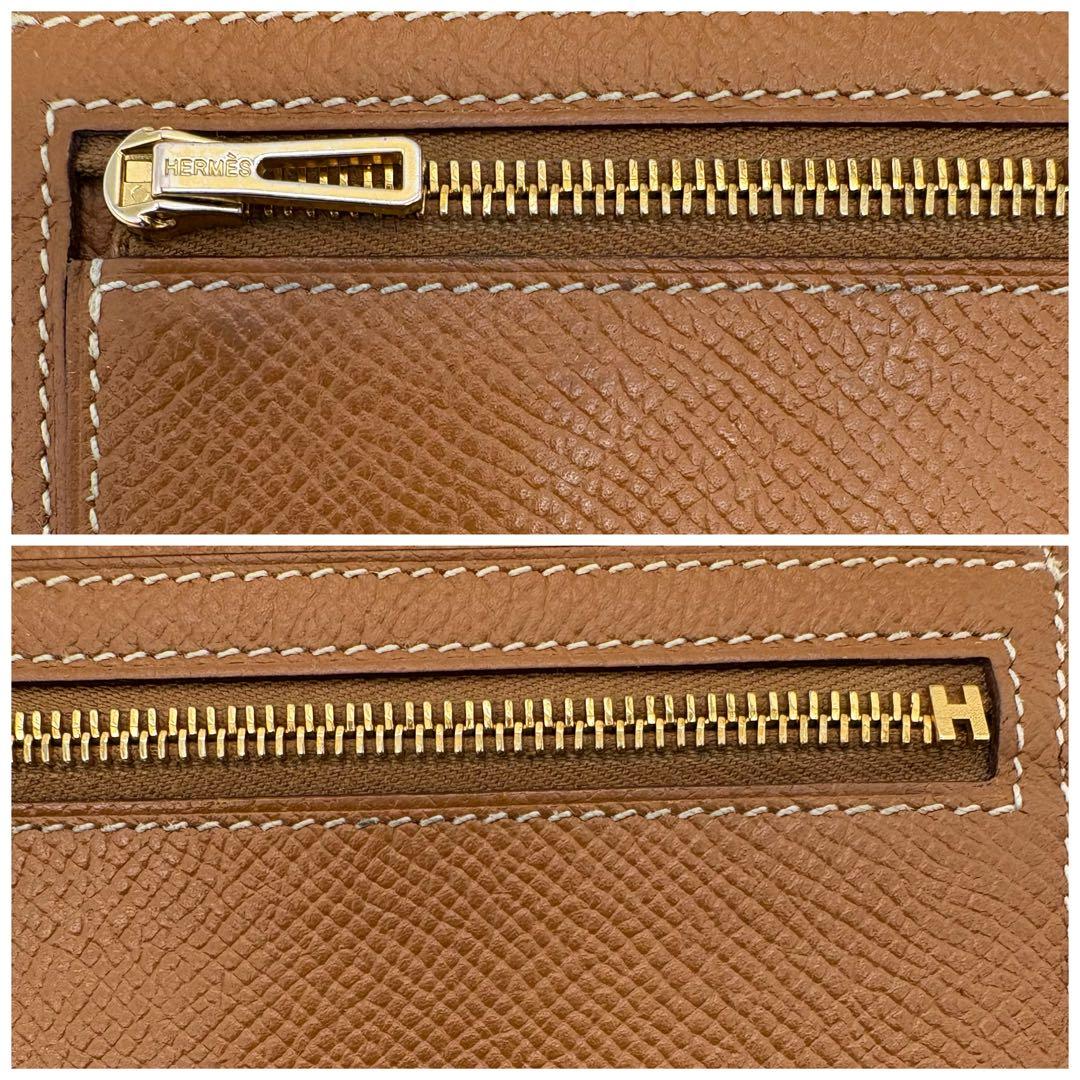 HERMES エルメス ベアンスフレ ゴールド 長財布　鑑定済み