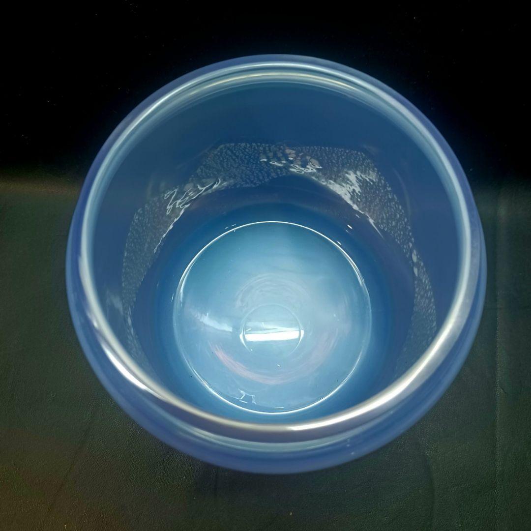 茶道具】☆乳白色 蓋付き ガラス 水指 ☆ オパールセント オパルセント