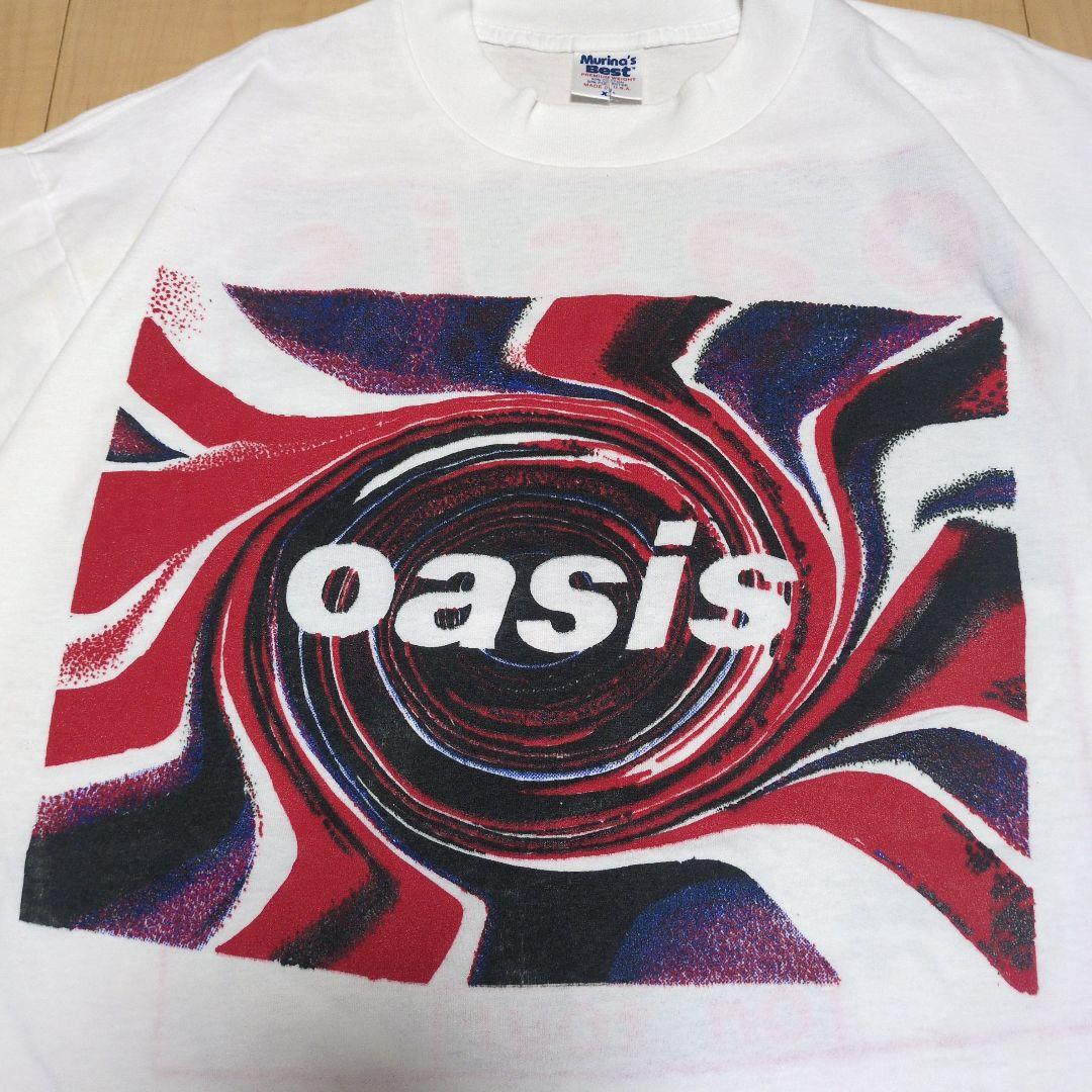 ヴィンテージ oasis オアシス ユニオンジャックロゴTシャツ ホワイト XL