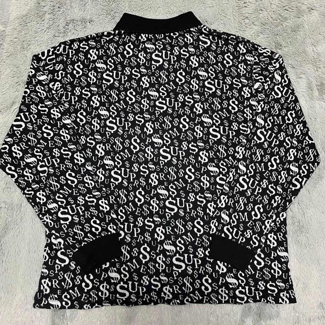 トップス Supreme Currency Jacquard Zip Polo Black