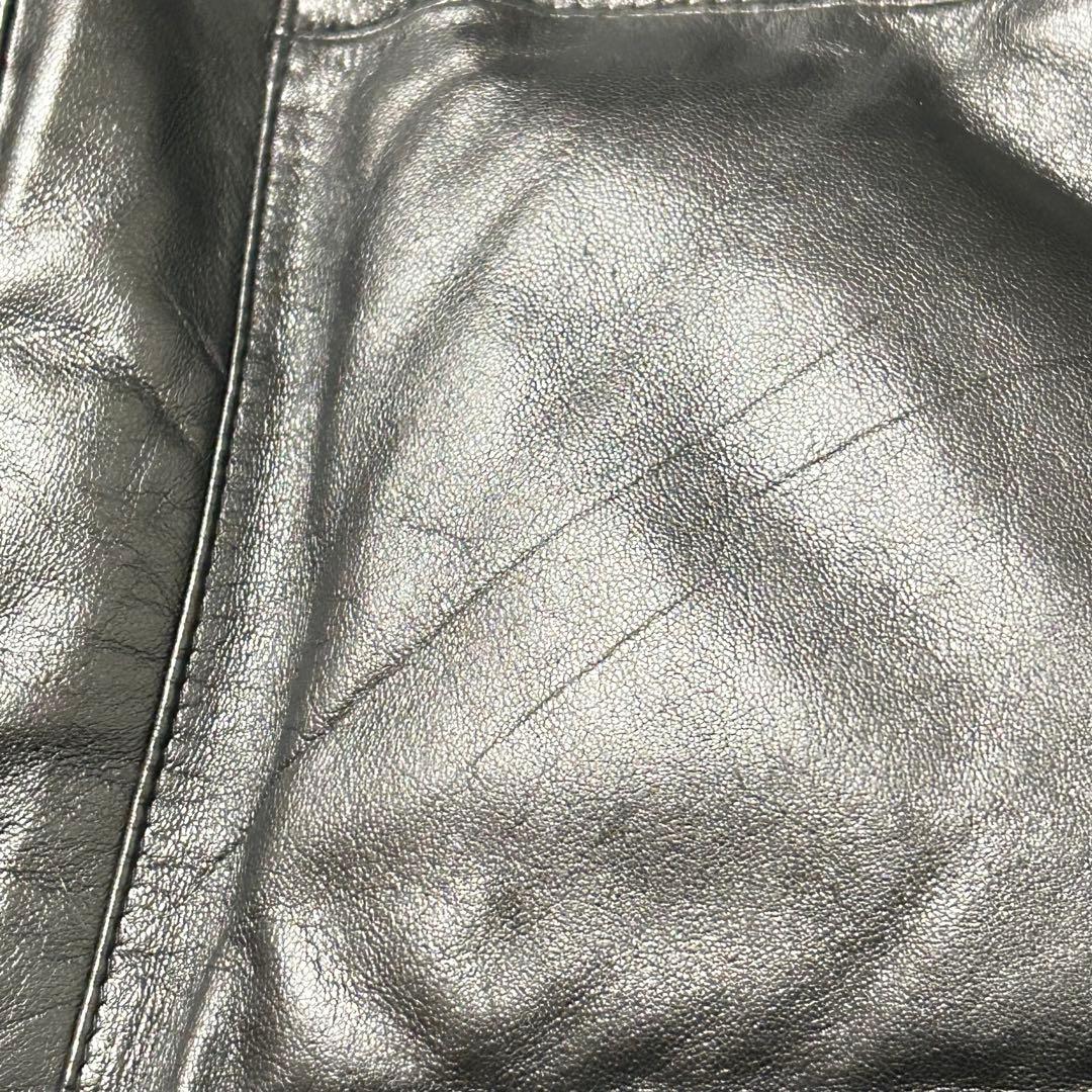 大きいサイズ　4L ラムレザーダウンジャケット 肉厚　y2k ブラック　L&B