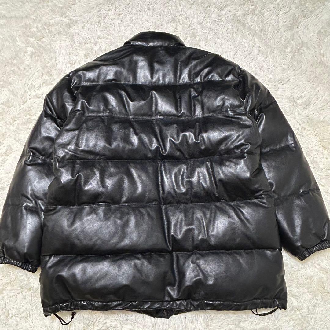 大きいサイズ　4L ラムレザーダウンジャケット 肉厚　y2k ブラック　L&B