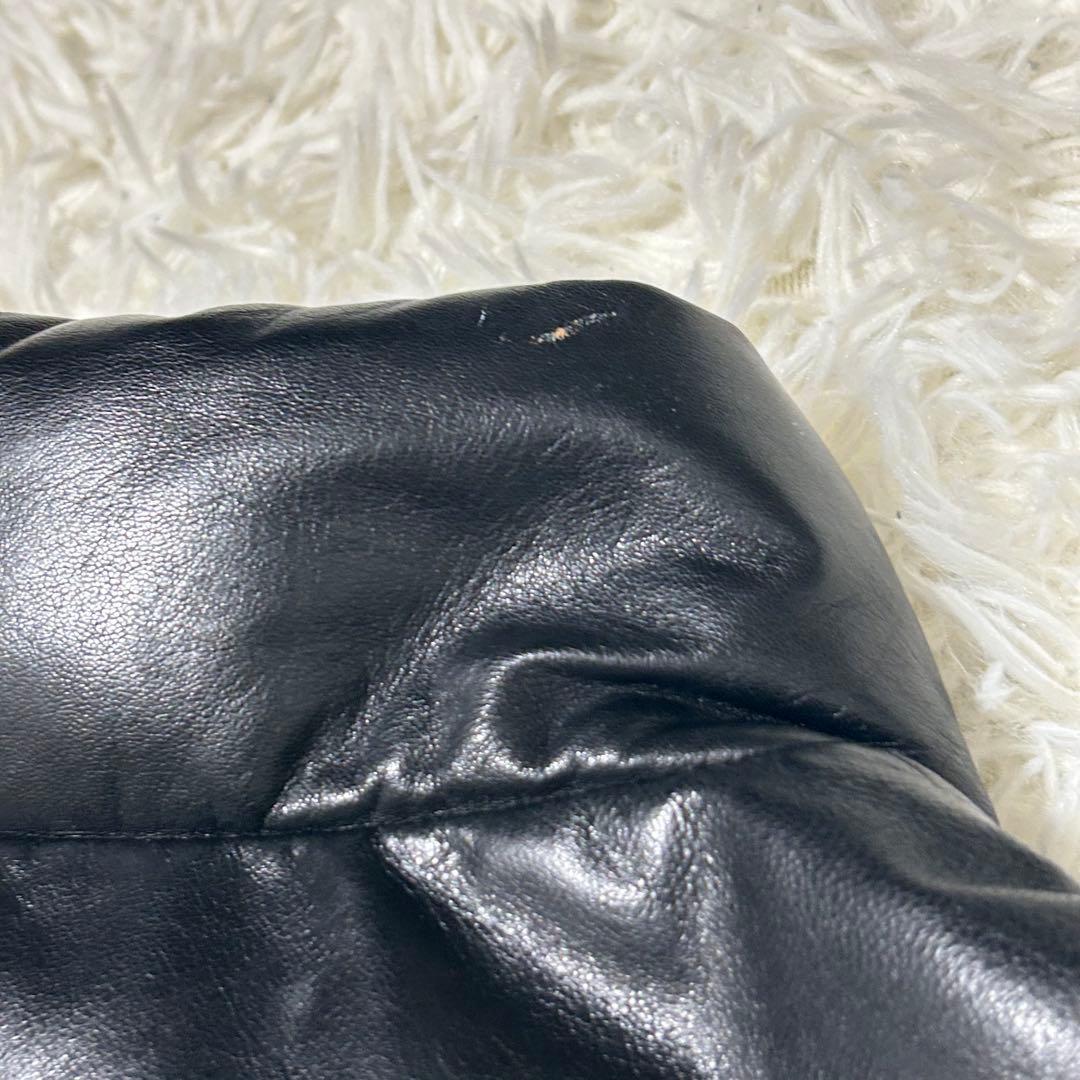 大きいサイズ　4L ラムレザーダウンジャケット 肉厚　y2k ブラック　L&B