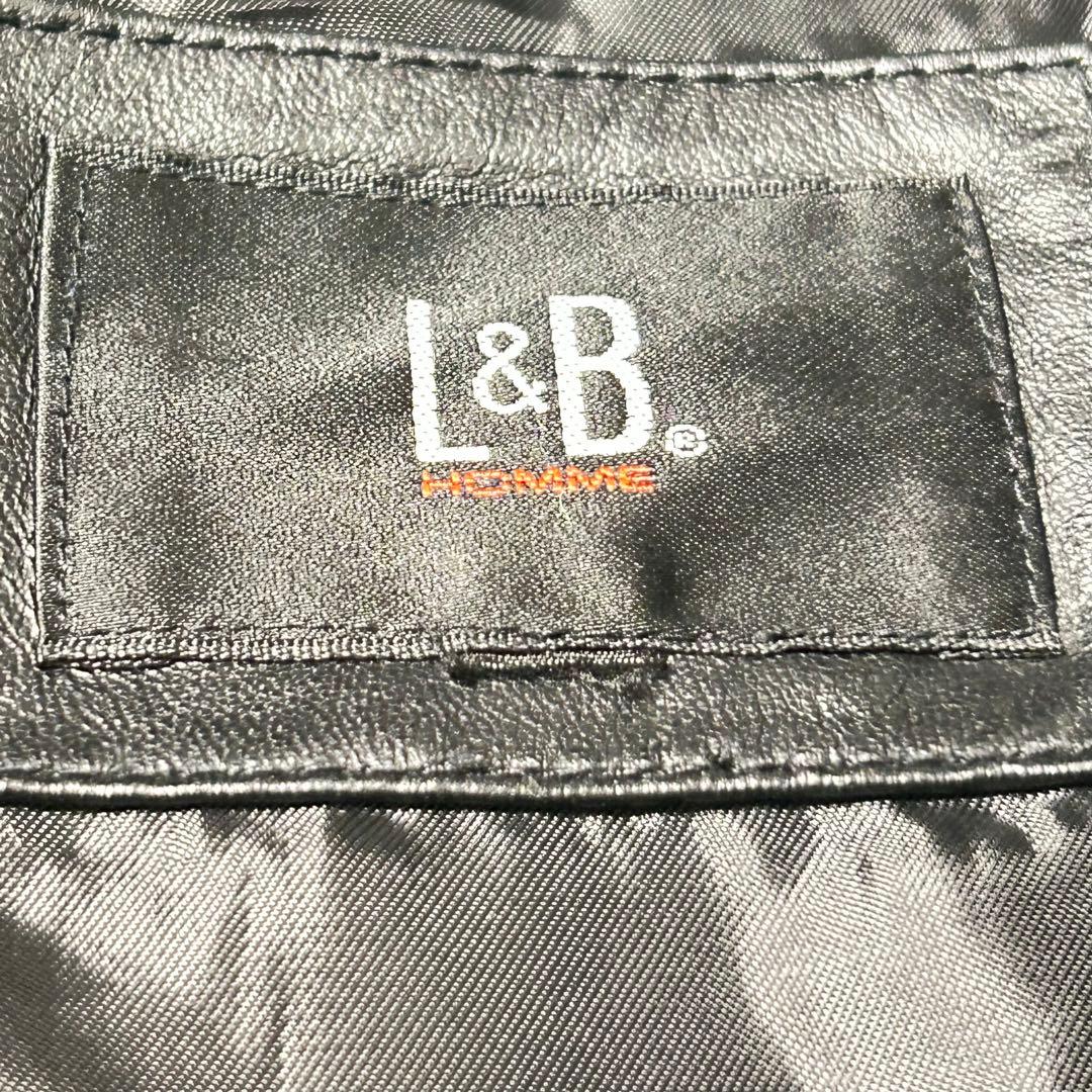 大きいサイズ　4L ラムレザーダウンジャケット 肉厚　y2k ブラック　L&B