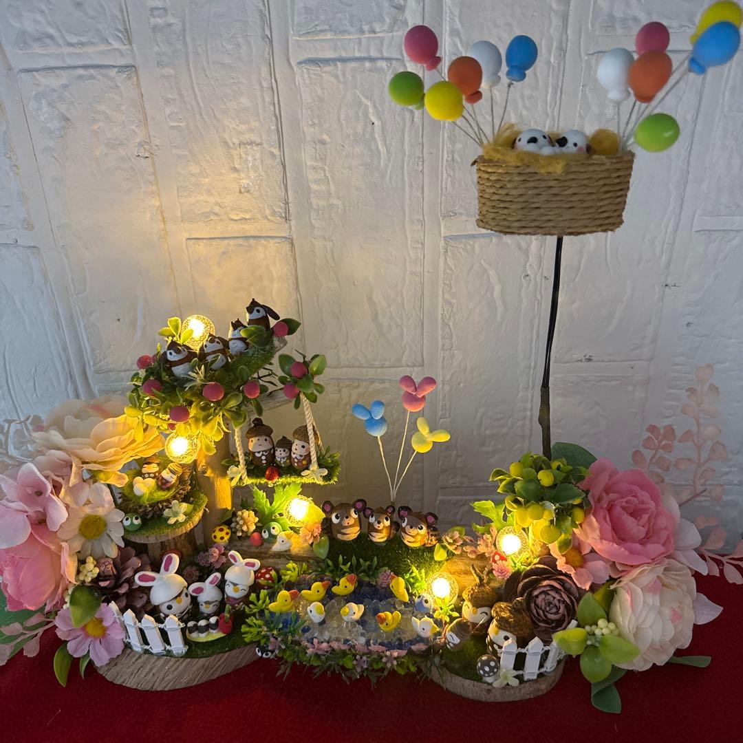 どんぐりアート♡紅葉狩りトライアングルリース＆癒しのオブジェ　２品♡