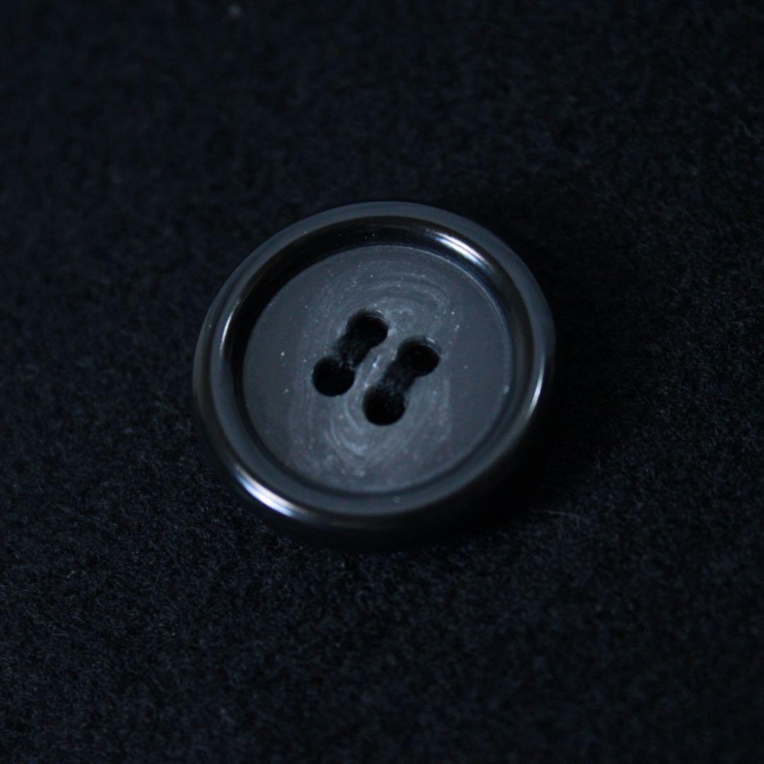 極美品 深喜毛織 カシミヤ100% 比翼 ステンカラーコート ブラック 黒 M