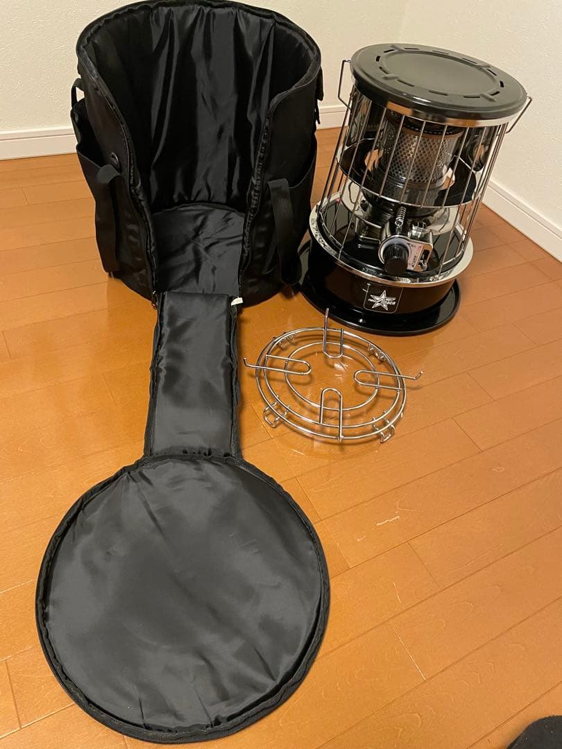 ニューアルパカストーブ TS-77JS-C ブラック 専用収納ケース反射板、五徳