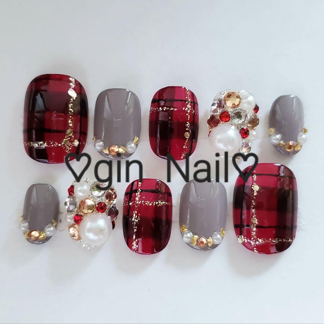 冬物セール❤️あめとSHOP❤️　ネイルチップ　チークネイル　ワンホン