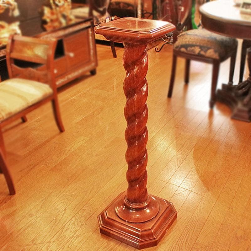 ディスプレイスタンド 木製飾り台 ツイスト支柱 699-549 花台や飾り台として使えるディスプレイスタンド（ Sサイズ／高さ約50cm