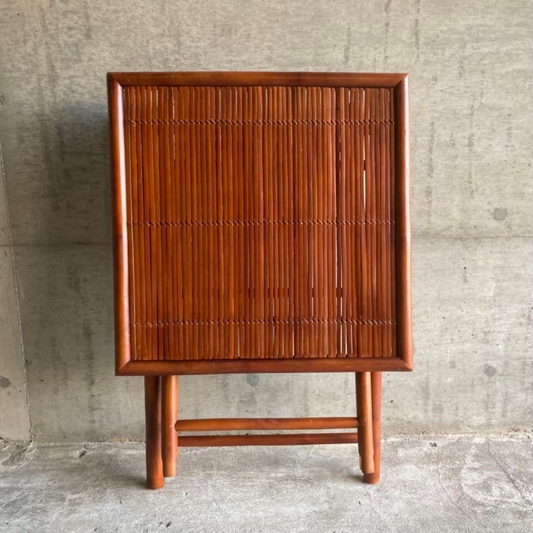 竹製 テーブル 机 カフェテーブル 折りたたみ 台 棚 和風 アジアン レトロ