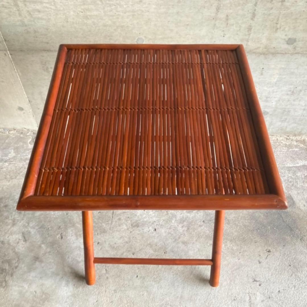 竹製 テーブル 机 カフェテーブル 折りたたみ 台 棚 和風 アジアン レトロ