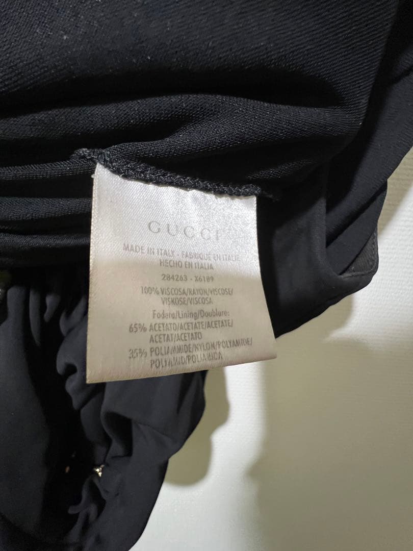 【正規品】GUCCI ブラック 黒 ノースリーブ ワンピース M レディース