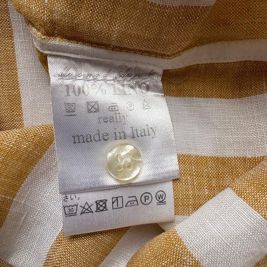 Massimo d’Augusto/リネン/プルオーバーカプリシャツ