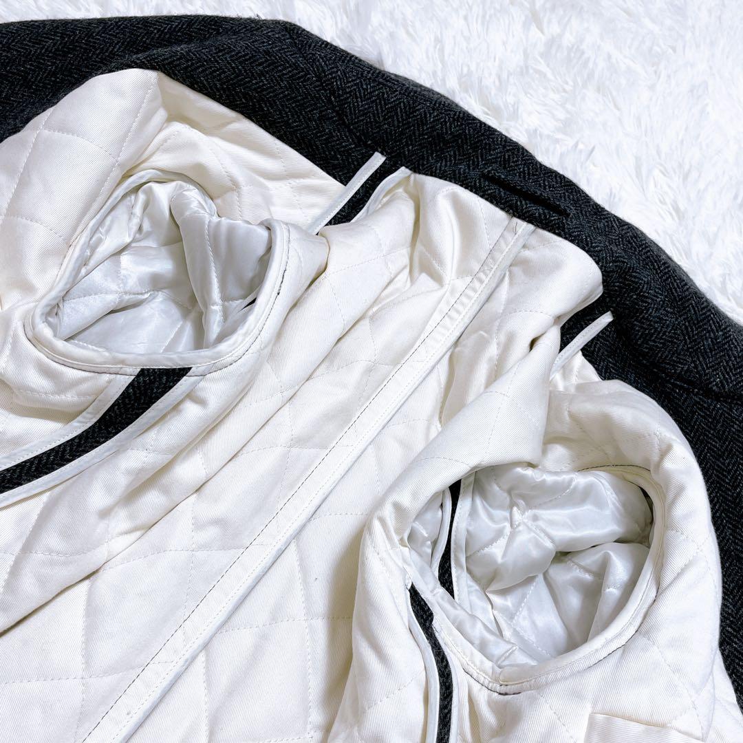 美品✨ トゥモローランド ステンカラーコート ヘリンボーン ウール L グレー