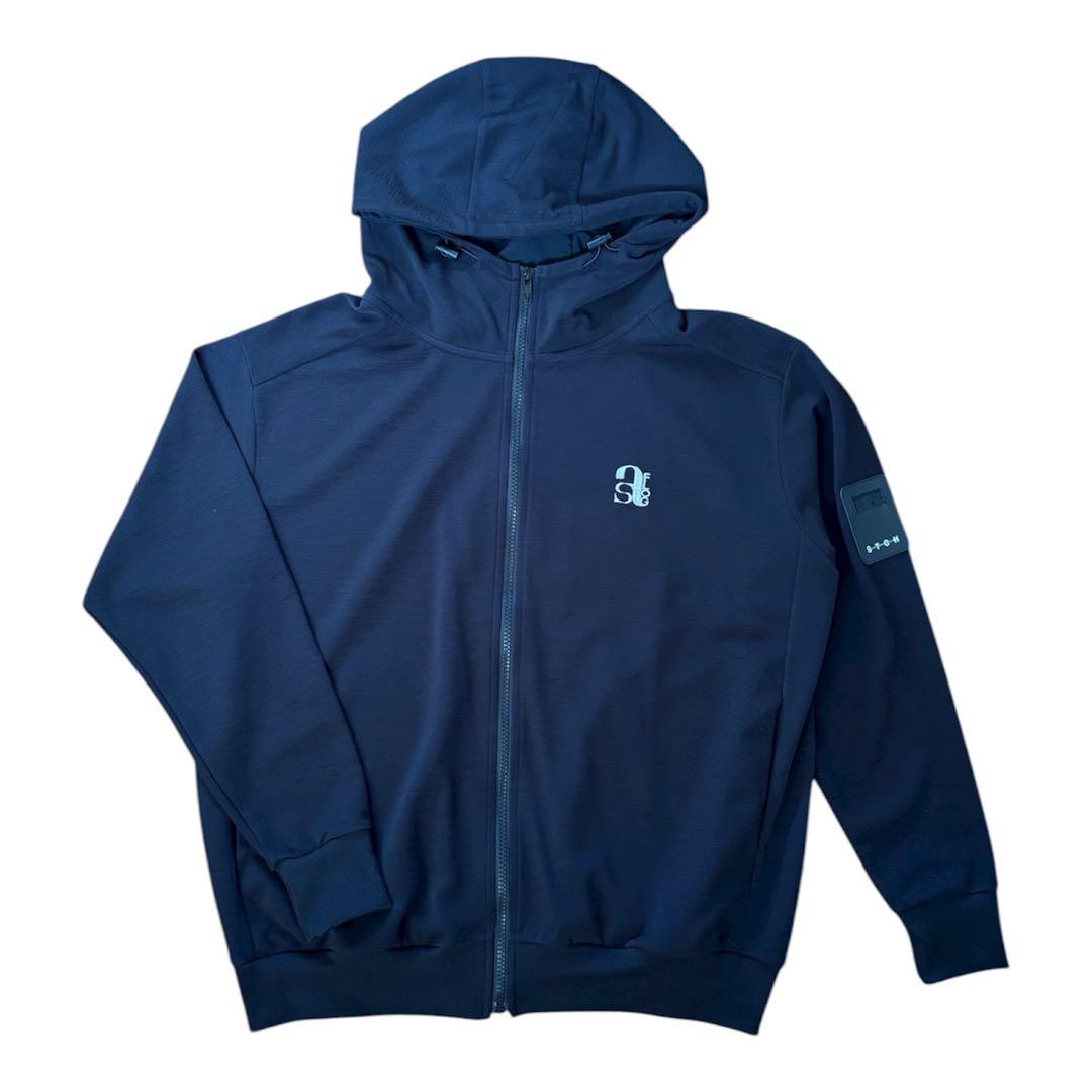 STCH antiqua ゴルフウェア 刺繍ロゴジップフーディー パーカー 黒