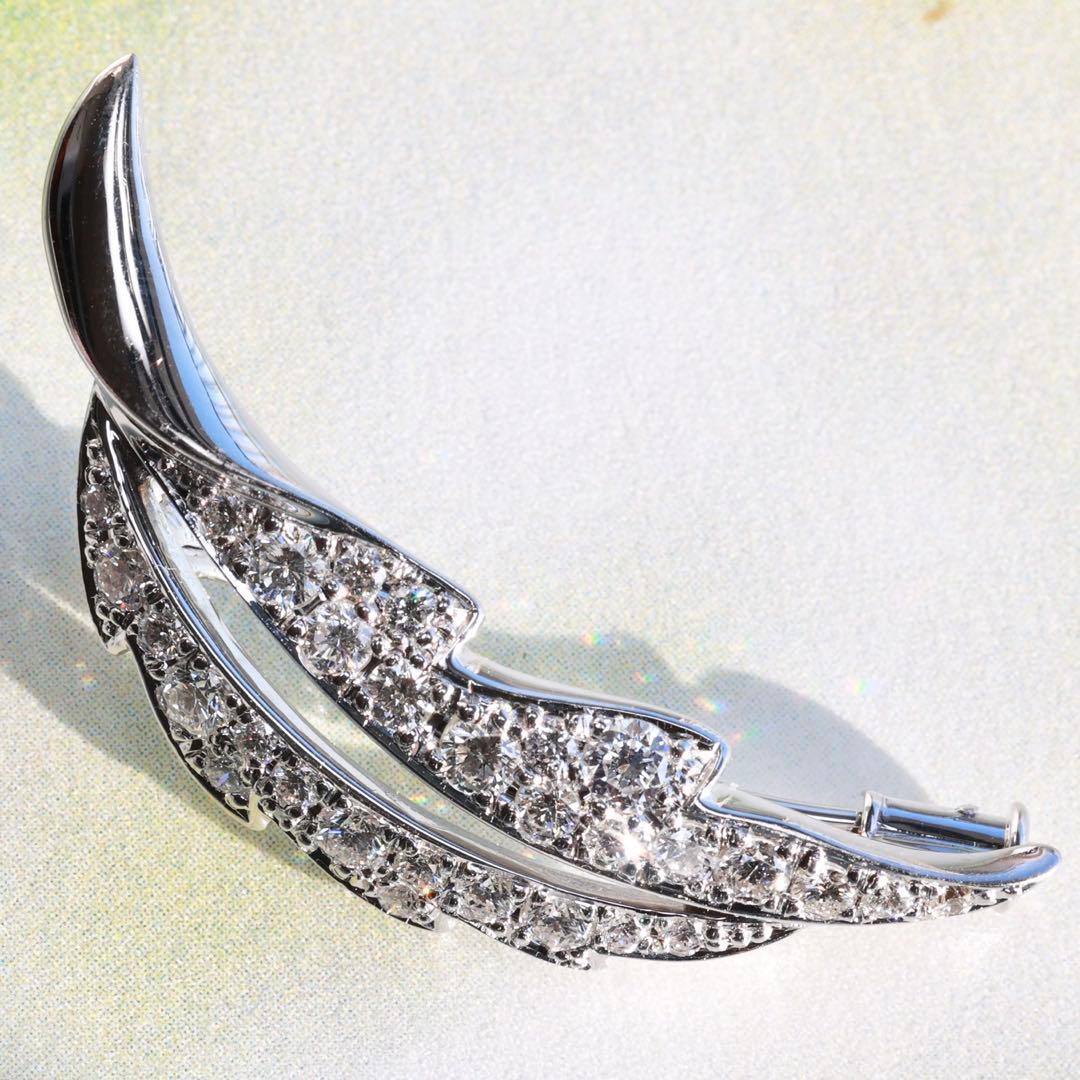 Pt900 ブルーリバー ダイヤモンド 0.66ct ブローチ