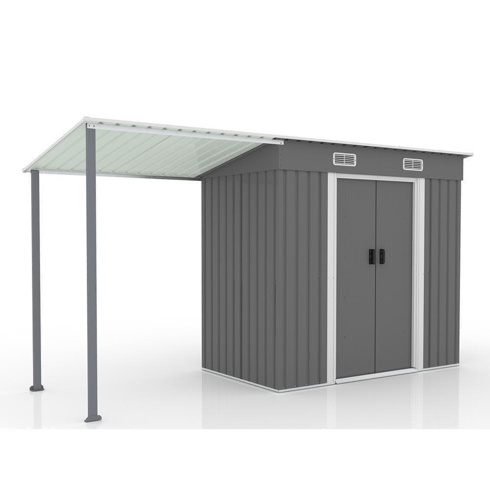 車庫テント　仮設倉庫　UV·防水　上開きドア　スチール製　BEIGE