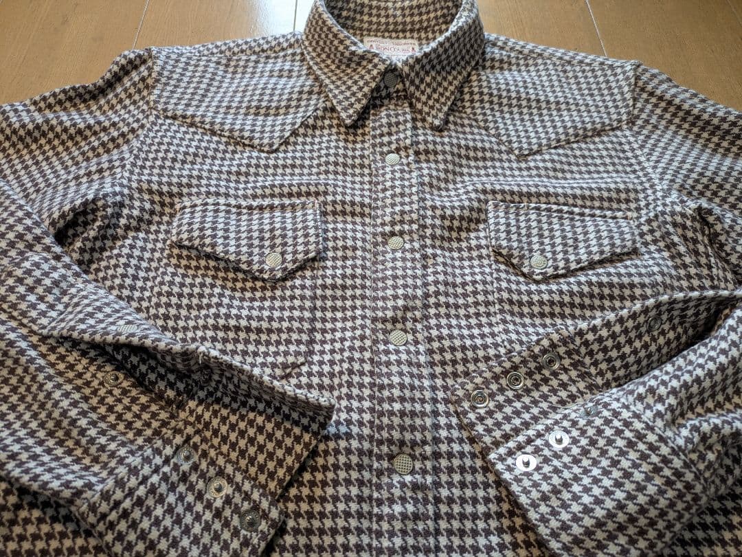 Boncoura ハウンドトゥースネルシャツ 36