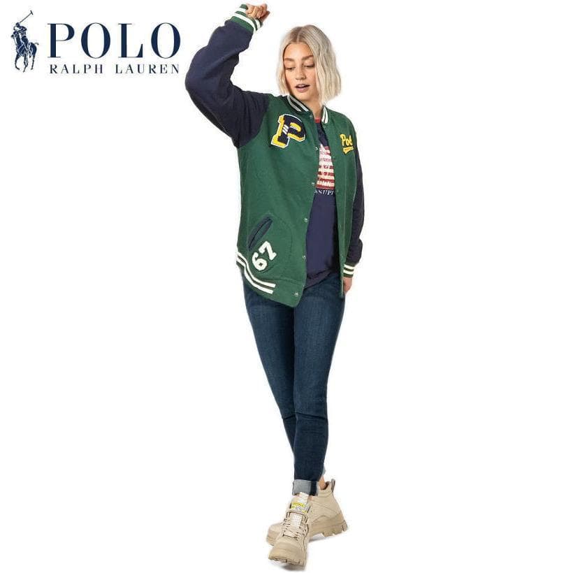 新品 国内正規 ポロ ラルフローレン フレンチテリー バーシティジャケット