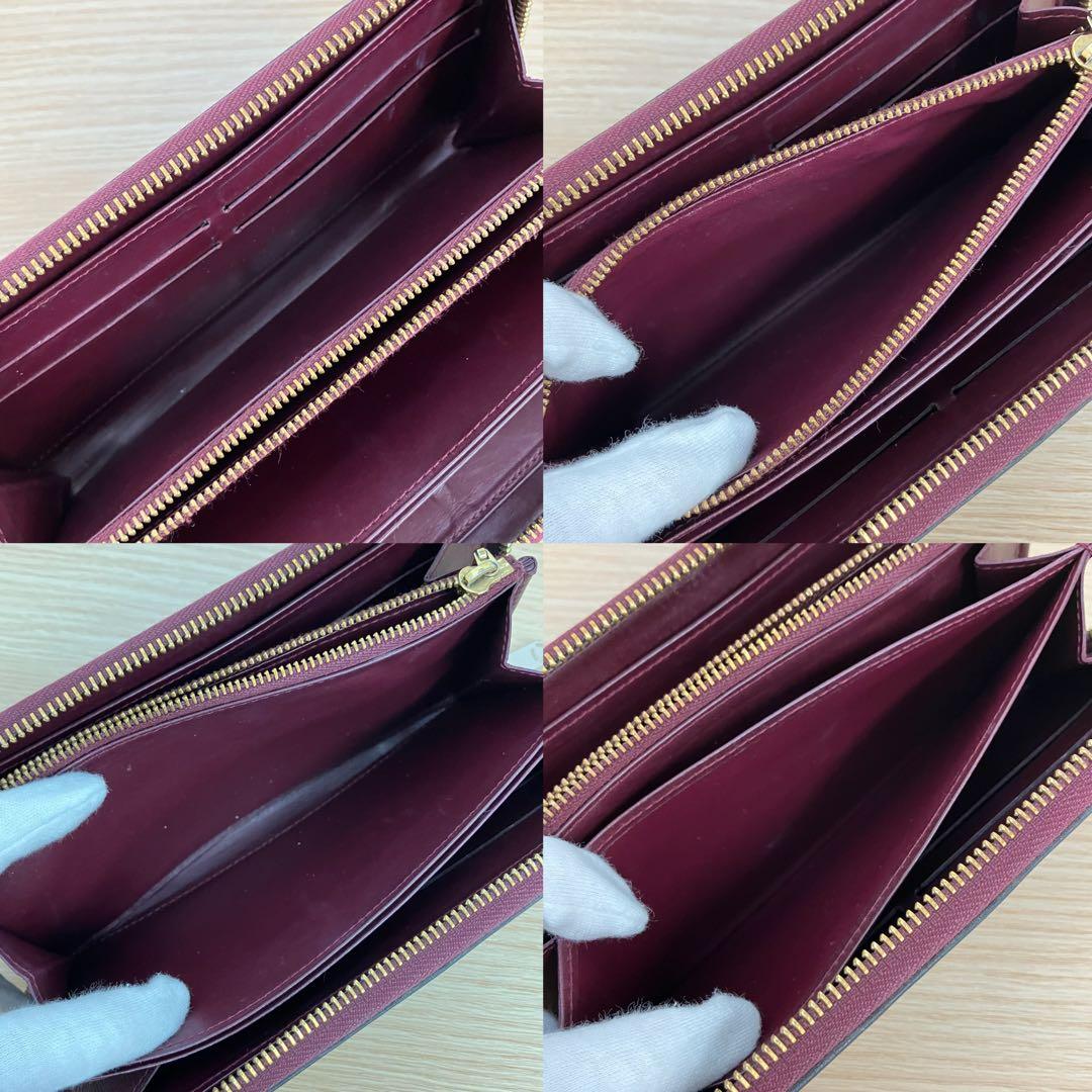 《良品》 ルイヴィトン モノグラムヴェルニ ジッピーウォレット ワインレッド