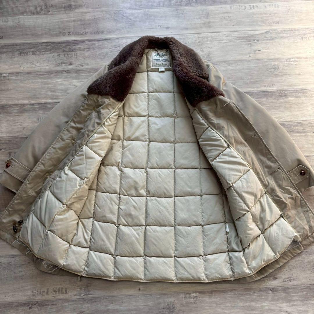 70sUSA製筆記体L.L.BeanエルエルビーンダウンボアコートベージュM38