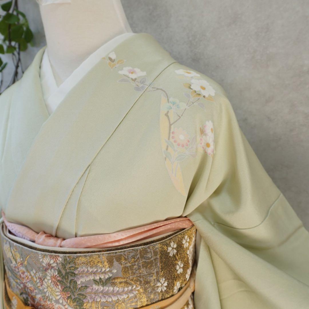 訪問着フルセット 正絹 卒業式 入学式 お宮参り【訪問着、袋帯、帯締め