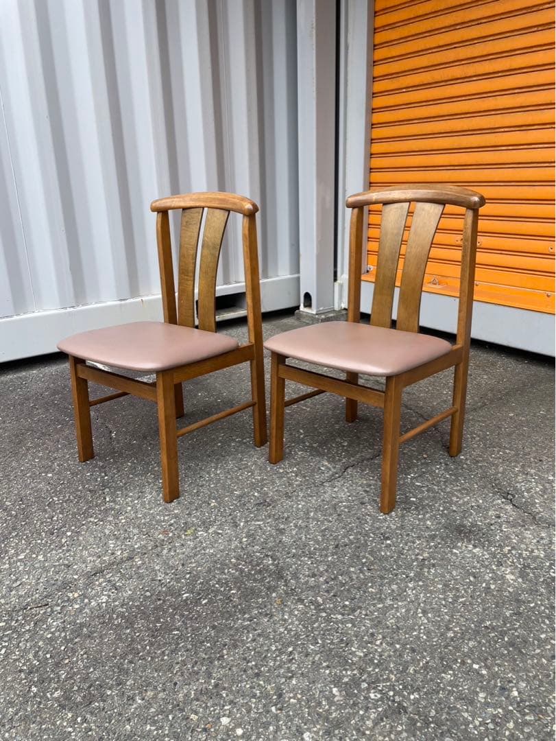 松田家具　木製ダイニングチェア 2脚セット